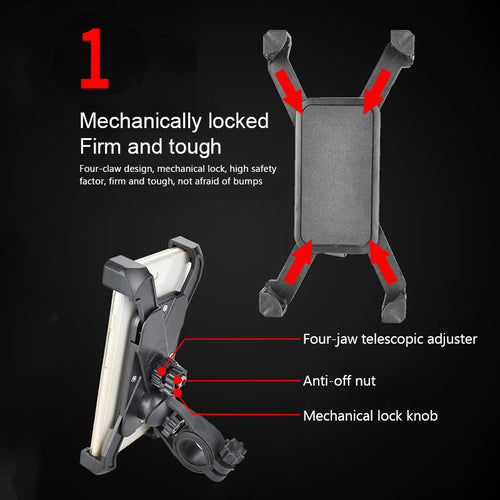 Electric scooter phone holder — clamp detail product photo.