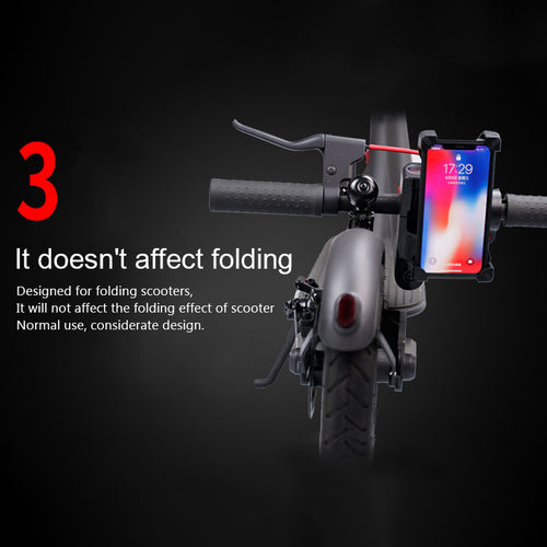 Electric scooter phone holder — packaging/product photo.