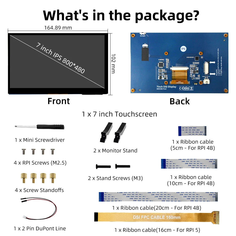 7-inch Raspberry Pi DSI Touchscreen Display