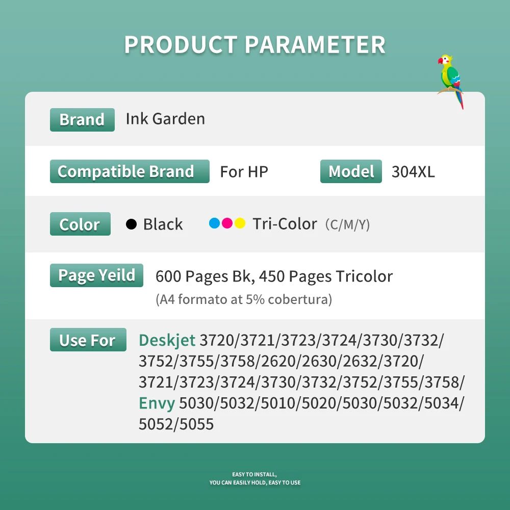 HP 304XL Ink Cartridge Remanufactured: Premium Printing for Your HP Deskjet and Envy Printers