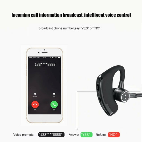 Wireless business Bluetooth headset — in-use product photo.