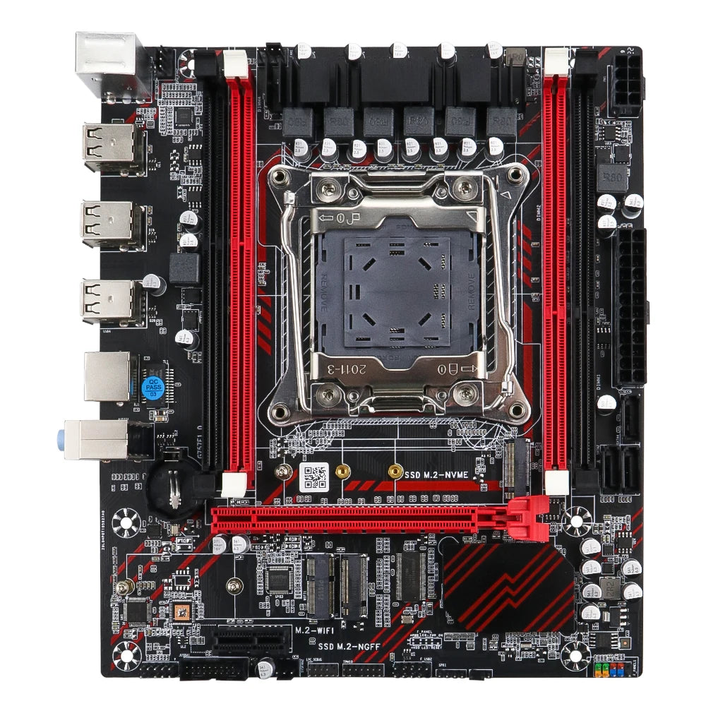 SOYO X99 Motherboard Set Kit With Intel LGA2011-3 Xeon E5 2676 V3 and DDR3 16GB (2*8GB) 1600MHz Dual Channel RAM M.2 NVME