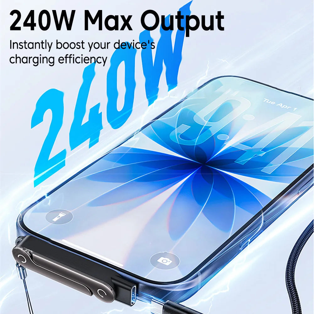 3PCS Type C Phone Charging Bracket Adapter 240W Fast Charging OTG Type-C Male to USB-C Female Converter With foldable Holder