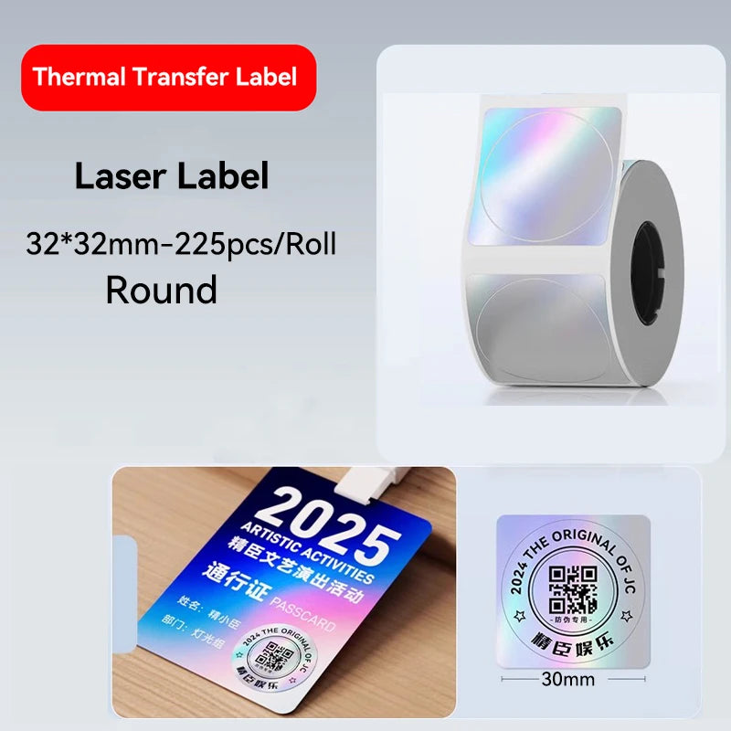 Laser Silver Thermal Transfer Labels for Niimbot M2/M3 Printers - Quality, Versatile, and Self-Adhesive