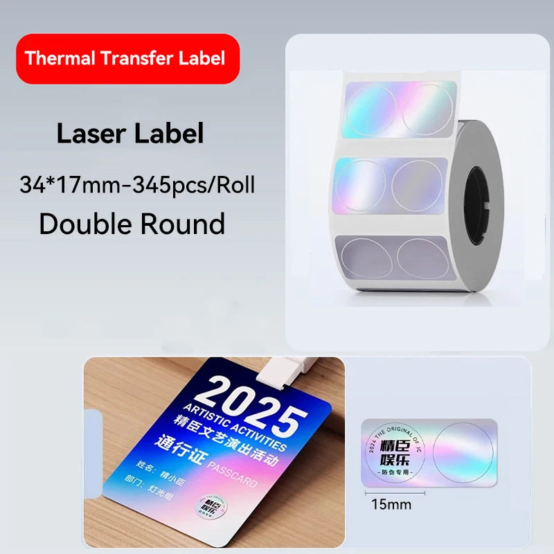 Laser Silver Thermal Transfer Labels for Niimbot M2/M3 Printers - Quality, Versatile, and Self-Adhesive