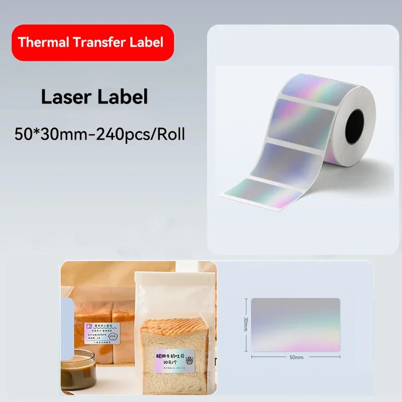 Laser Silver Thermal Transfer Labels for Niimbot M2/M3 Printers - Quality, Versatile, and Self-Adhesive