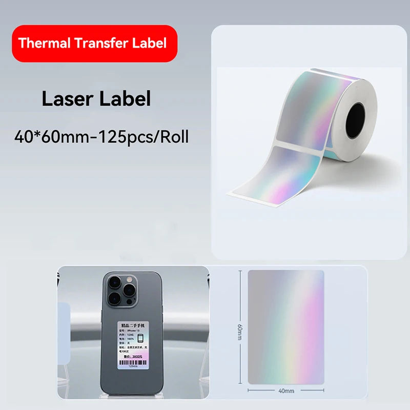 Laser Silver Thermal Transfer Labels for Niimbot M2/M3 Printers - Quality, Versatile, and Self-Adhesive