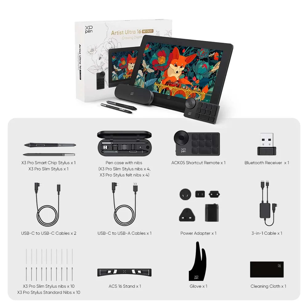 XPPen Artist Series 16-inch Drawing Display – OLED Options