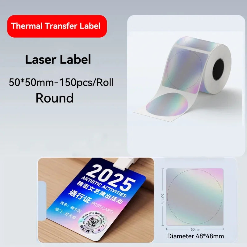 Laser Silver Thermal Transfer Labels for Niimbot M2/M3 Printers - Quality, Versatile, and Self-Adhesive