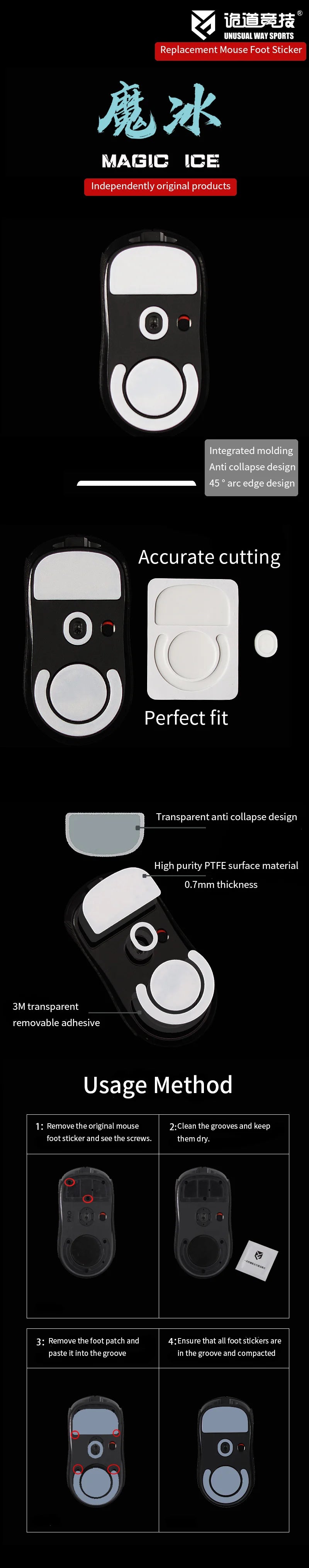 UnusualWaySports Mouse Skates Feet: Elevate Your Gaming Experience with Superior Glide