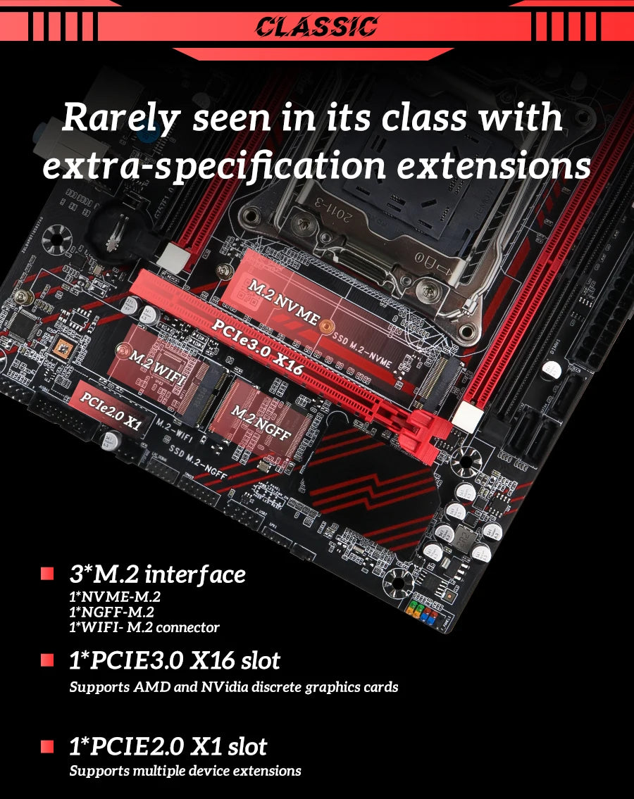 SOYO X99 Motherboard Set Kit With Intel LGA2011-3 Xeon E5 2676 V3 and DDR3 16GB (2*8GB) 1600MHz Dual Channel RAM M.2 NVME