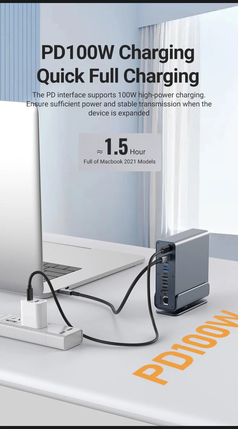 Elevate Your Workspace with the 15 in 1 USB C Docking Station