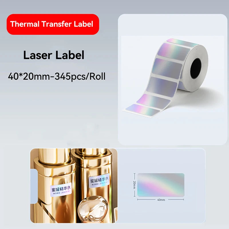 Laser Silver Thermal Transfer Labels for Niimbot M2/M3 Printers - Quality, Versatile, and Self-Adhesive