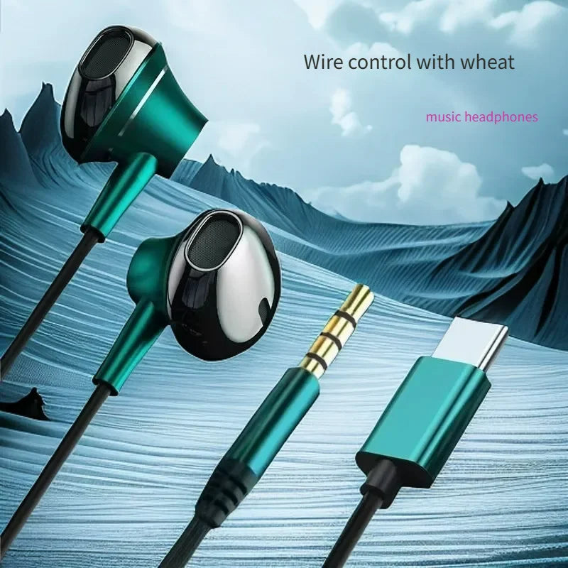 USB-C Wired Earbuds with Microphone and Volume Control