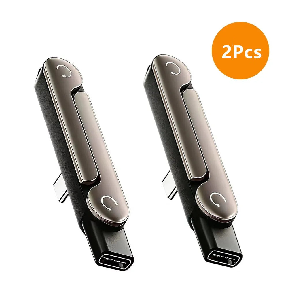 3PCS Type C Phone Charging Bracket Adapter 240W Fast Charging OTG Type-C Male to USB-C Female Converter With foldable Holder
