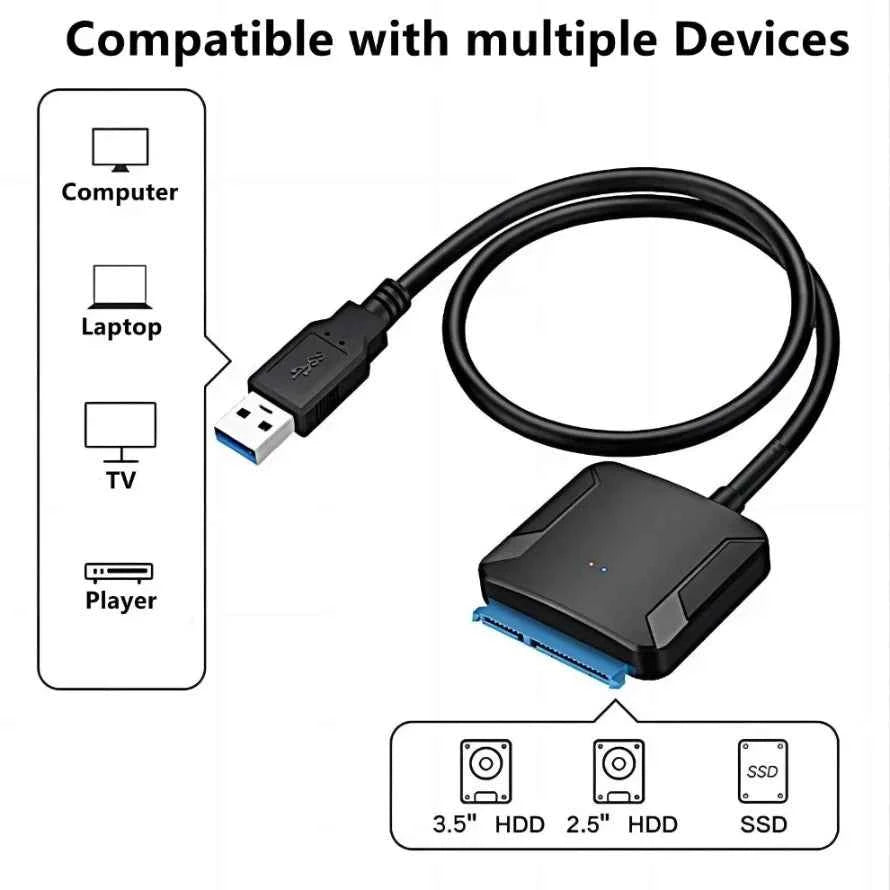 USB 3.0 to SATA Adapter Cable – Unleash Fast Data Transfer and Easy Connectivity
