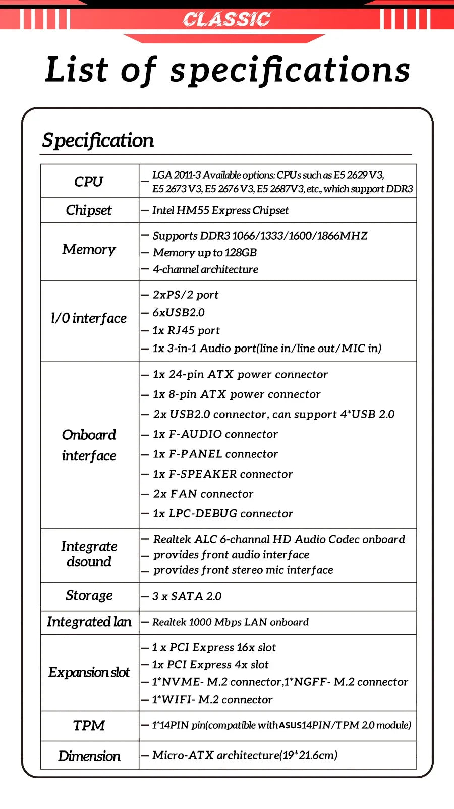 SOYO X99 Motherboard Set Kit With Intel LGA2011-3 Xeon E5 2676 V3 and DDR3 16GB (2*8GB) 1600MHz Dual Channel RAM M.2 NVME