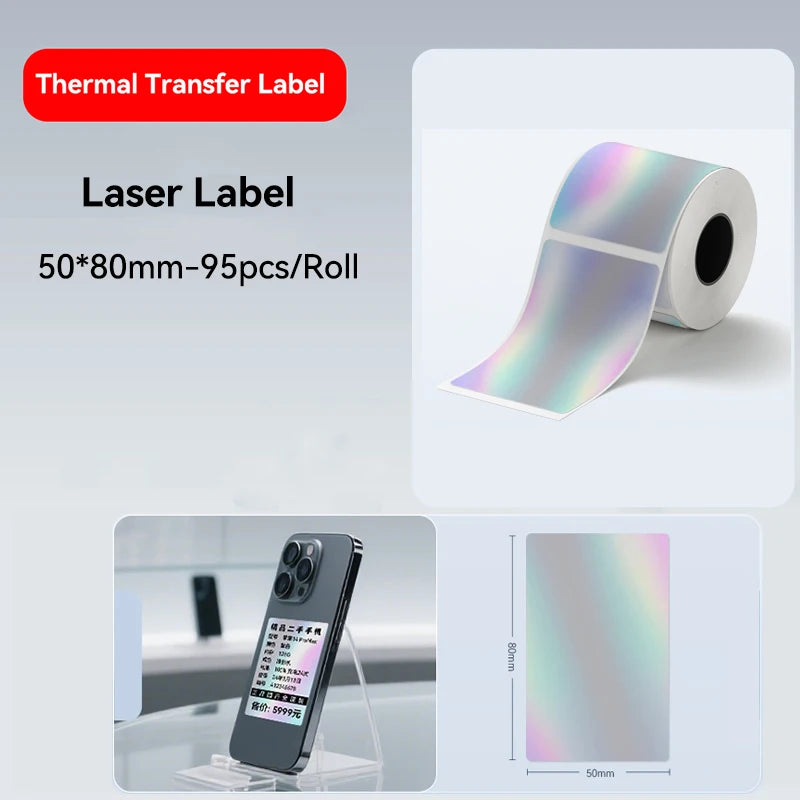 Laser Silver Thermal Transfer Labels for Niimbot M2/M3 Printers - Quality, Versatile, and Self-Adhesive