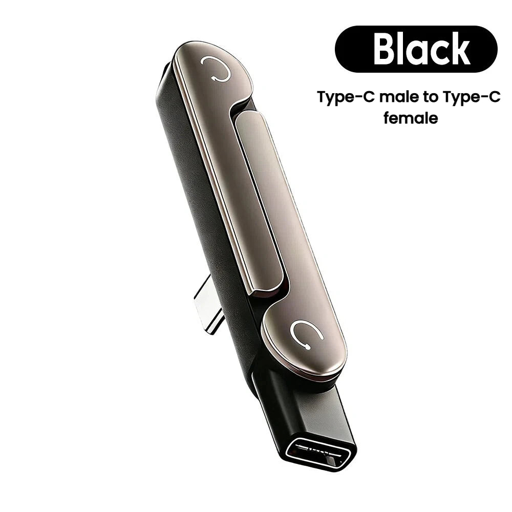 3PCS Type C Phone Charging Bracket Adapter 240W Fast Charging OTG Type-C Male to USB-C Female Converter With foldable Holder