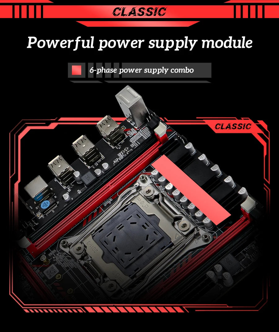 SOYO X99 Motherboard Set Kit With Intel LGA2011-3 Xeon E5 2676 V3 and DDR3 16GB (2*8GB) 1600MHz Dual Channel RAM M.2 NVME